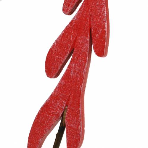 Floristik24 Plugues decorativos vermelho / cinza / branco H42cm 6pcs