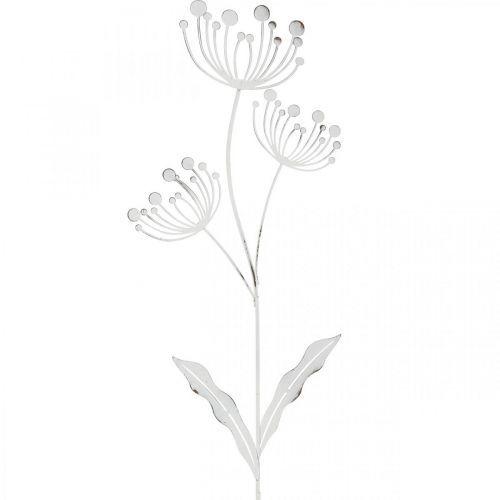 Decoração de primavera, flor deco shabby chic branco, prata L87cm L18cm