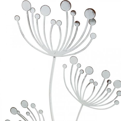Floristik24 Decoração de primavera, flor deco shabby chic branco, prata L87cm L18cm