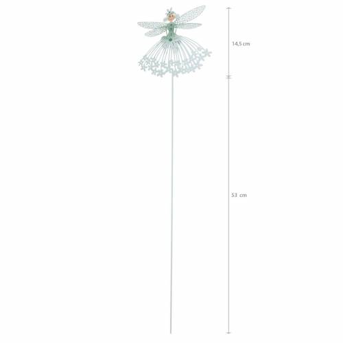 Floristik24 Tampão decorativo de fada das flores, decoração de metal, duende em uma vara, plugue de flores, decoração de primavera
