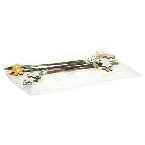 Itens Plugue decorativo flor de madeira Alt.44cm 6 unidades