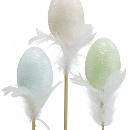 Itens Ovos de páscoa artificiais em uma vara pastel ovo decoração de páscoa H6cm 6pcs