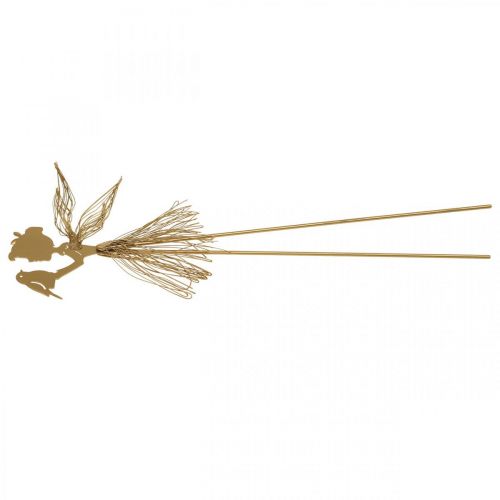 Floristik24 Estaca de jardim elfo estaca de metal para cama de jardim ouro 16,5 × 15 cm