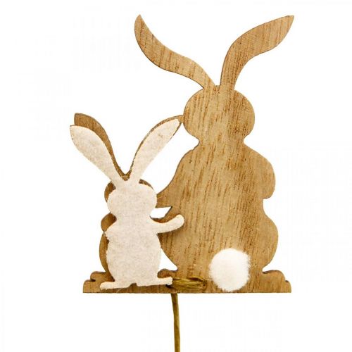 Plugue flor bunny plugue decorativo fio de madeira 5,5x0,5x7cm 12 peças