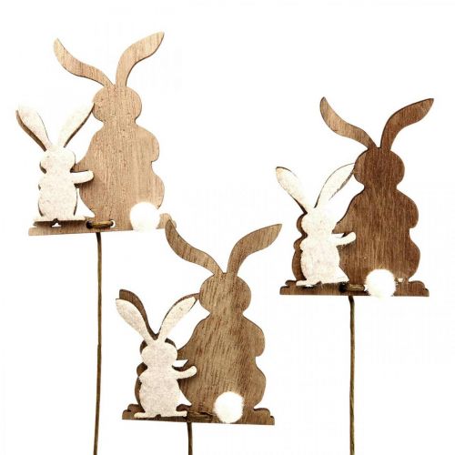 Plugue flor bunny plugue decorativo fio de madeira 5,5x0,5x7cm 12 peças