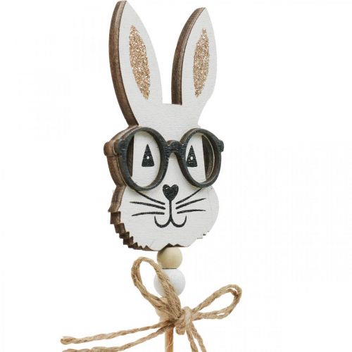 Itens Flor plug bunny com óculos madeira glitter 4×7,5cm 12uds