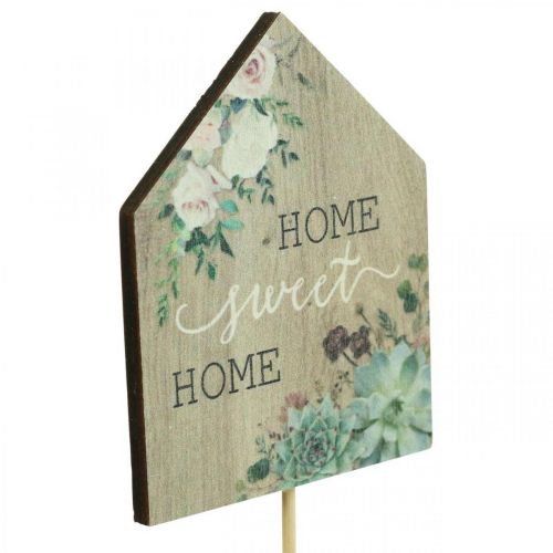 Floristik24 Plugues de flores madeira Home Sweet Home decoração 6,5x7,5cm 18 un