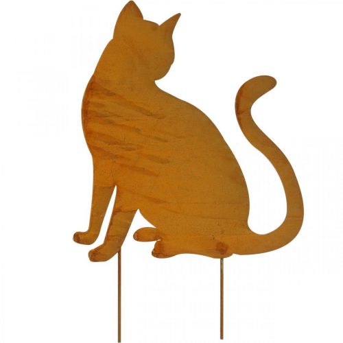 Floristik24 Estaca de jardim pátina cama gato estaca retrô H50cm