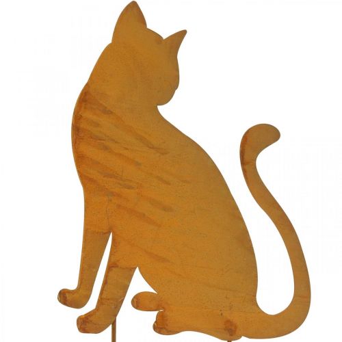 Floristik24 Estaca de jardim pátina cama gato estaca retrô H50cm