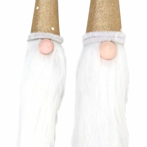 Floristik24 Conjunto de plugues de madeira Gnomo com barba feito de ramo natural Ø3 / 3.2cm C44 / 59cm 2pcs
