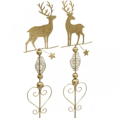 Floristik24 Deco plugues renas ouro visual antigo H58cm 2uds