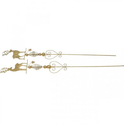Floristik24 Deco plugues renas ouro visual antigo H58cm 2uds