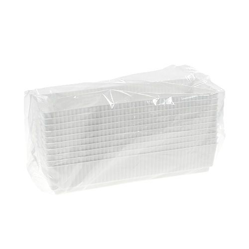 Floristik24 Bandeja de soquete espuma molhada 23 x 8 x 4,5 branco 10 unidades