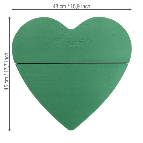 Itens Coração de espuma floral grande espuma floral molhada verde 48cm 2 peças