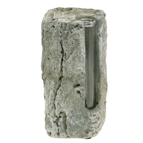 Floristik24 Vaso de concreto com tubo de ensaio H15cm 3 unidades