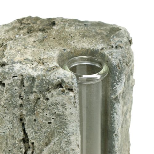 Floristik24 Vaso de concreto com tubo de ensaio H15cm 3 unidades
