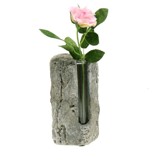Floristik24 Vaso de concreto com tubo de ensaio H15cm 3 unidades
