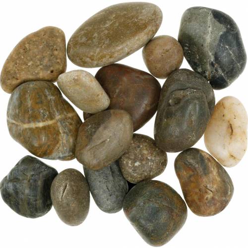 Floristik24 Seixos de Rio Natural Claro e Escuro 3-6cm 1kg