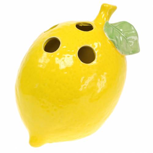 Floristik24 Vaso de barro amarelo limão 15cm