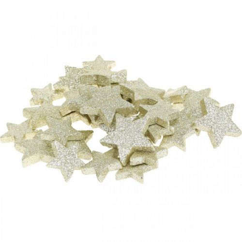 Floristik24 Decoração dispersiva Decoração dispersiva de Natal estrelas em ouro Ø4/5cm 40p