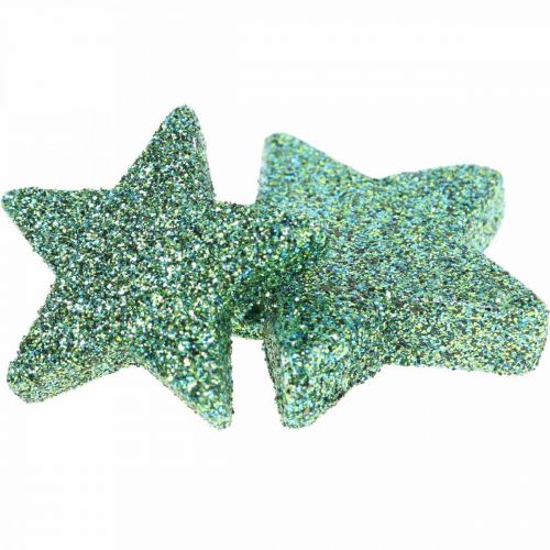 Floristik24 Decoração dispersa estrelas de Natal estrelas espalhadas verdes Ø4/5cm 40 un