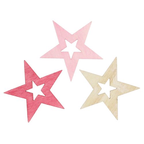 Floristik24 Estrelas para espalhar rosa, rosa, natural 4 cm 72 unidades
