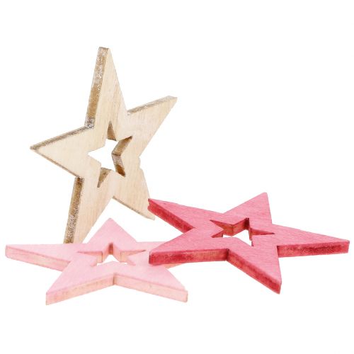Floristik24 Estrelas para espalhar rosa, rosa, natural 4 cm 72 unidades