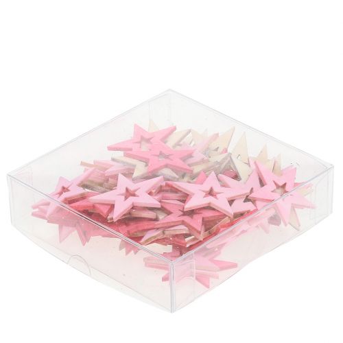 Floristik24 Estrelas para espalhar rosa, rosa, natural 4 cm 72 unidades