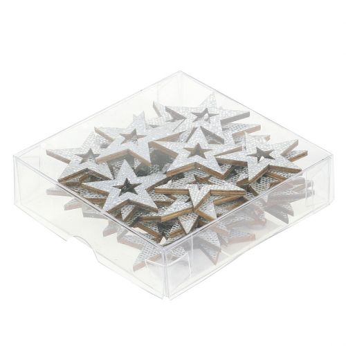 Floristik24 Estrela decorativa prateada para espalhar 4cm 48 un