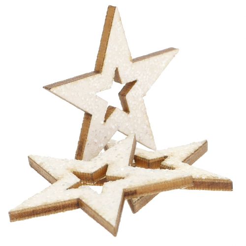 Floristik24 Estrela para decoração com glitter 4cm 72 un