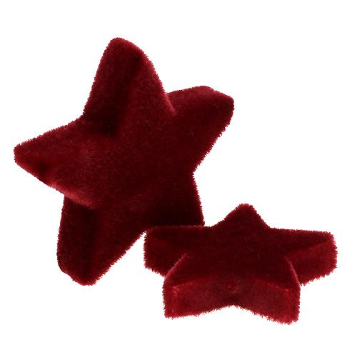 Itens Decoração de Natal estrelas bordeaux decoração de mesa flocada 4–5 cm 40 unidades