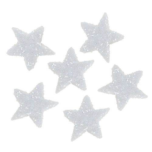 Floristik24 Star glitter 1,5cm para polvilhar 144pcs branco