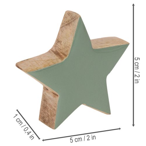 Conjunto de estrelas de madeira para decoração de mesa e peitoril de janela, 5 cm, 9 peças | Floristik24.pt