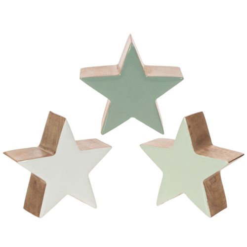 Conjunto de 3 Estatuetas Decorativas em Formato de Estrela para Mesa, 10cm