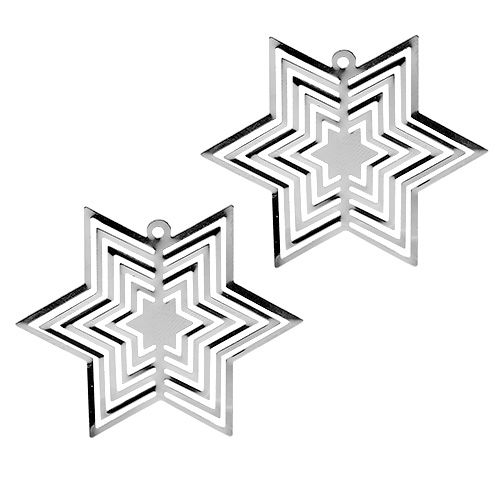 Floristik24 Star metal prata 6cm 24pcs
