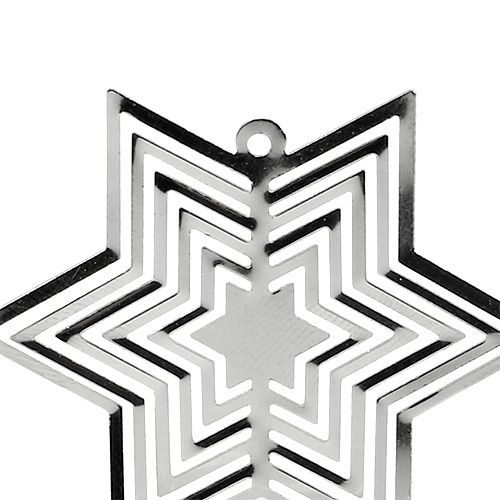 Floristik24 Star metal prata 6cm 24pcs