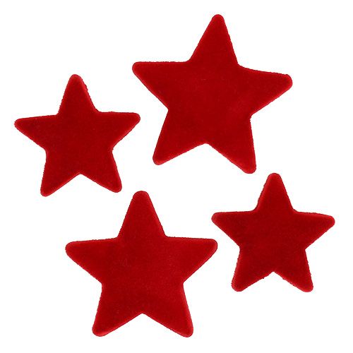 Floristik24 Star mix vermelho flocado 4-5cm 40pcs
