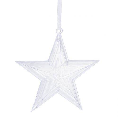 Itens Estrela para pendurar decorações de árvore de Natal de plástico transparente 12 cm 6 unidades