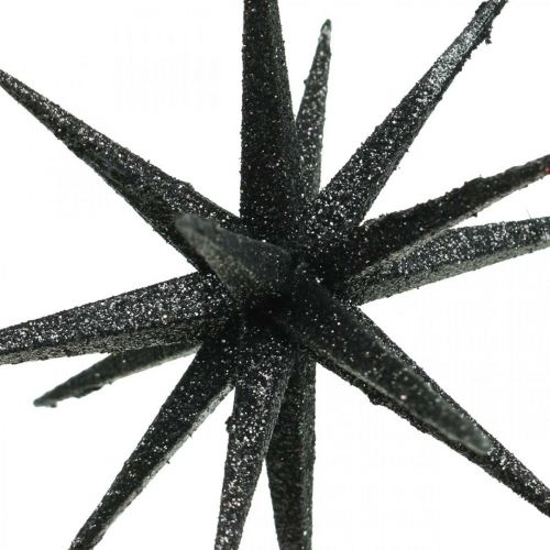 Floristik24 Estrelas de decoração de natal para pendurar preto Ø15cm 4pcs