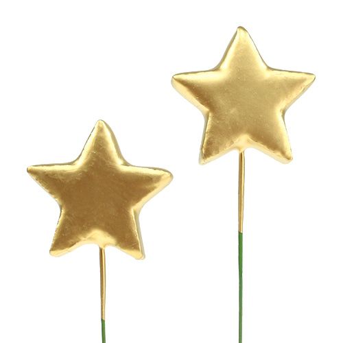 Floristik24 Estrela em fio 4cm ouro 60pcs