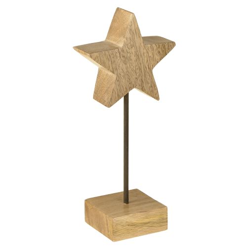 Estrela de madeira estrelas de madeira natural para ficar em pé H23cm 2 peças