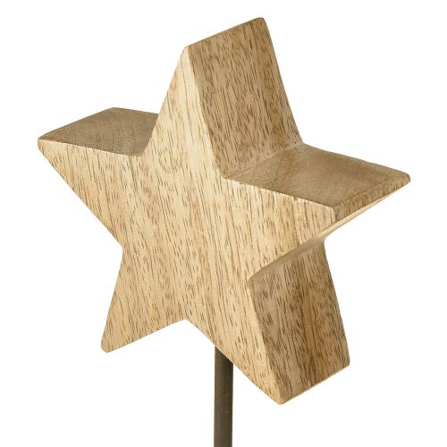 Itens Estrela de madeira estrelas de madeira natural para ficar em pé H23cm 2 peças