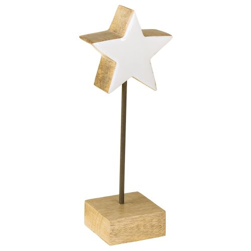 Floristik24 Estrela de madeira branca estrelas de madeira para ficar em pé H23cm 2 peças
