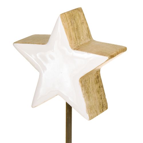 Itens Estrela de madeira branca estrelas de madeira para ficar em pé H23cm 2 peças