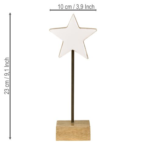 Itens Estrela de madeira branca estrelas de madeira para ficar em pé H23cm 2 peças