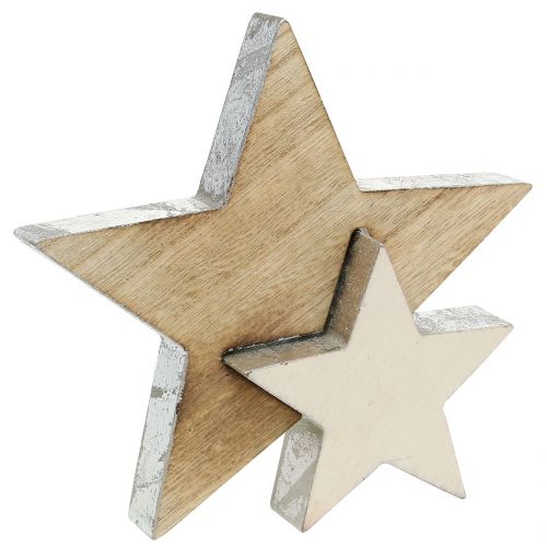 Floristik24 Estrela de madeira natureza 18cm