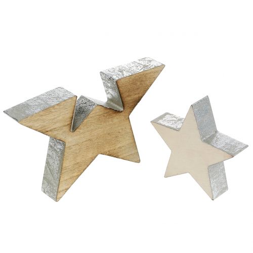 Floristik24 Estrela de madeira natureza 18cm