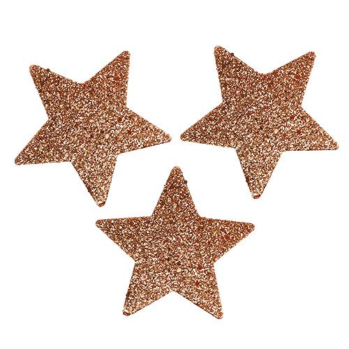 Estrelas de cobre 6,5 cm com mica 36 unidades
