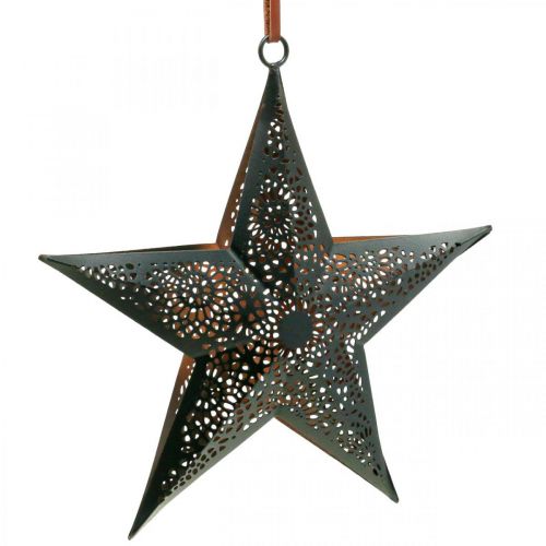 Itens Cabide de Natal Estrela Metal Estrela Preto A19cm