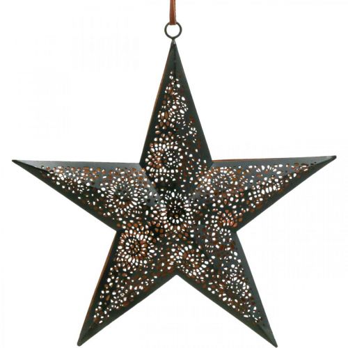 Itens Cabide de Natal estrela de metal preto H25.5cm
